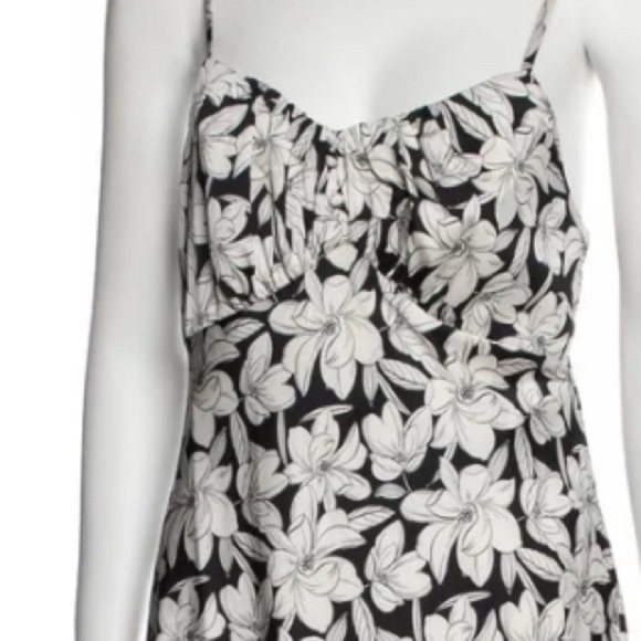 Nicole Miller Monochrome Floral Midi Dress - Picture 3 of 13